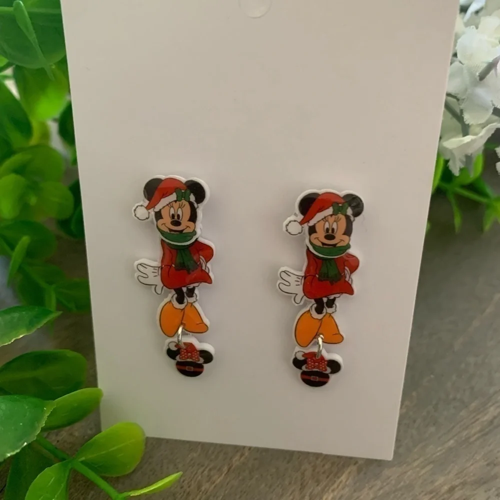 Minnie Mouse Christmas Earrings